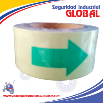 CINTA FOTOLUMINISCENTE CON FLECHA VERDE